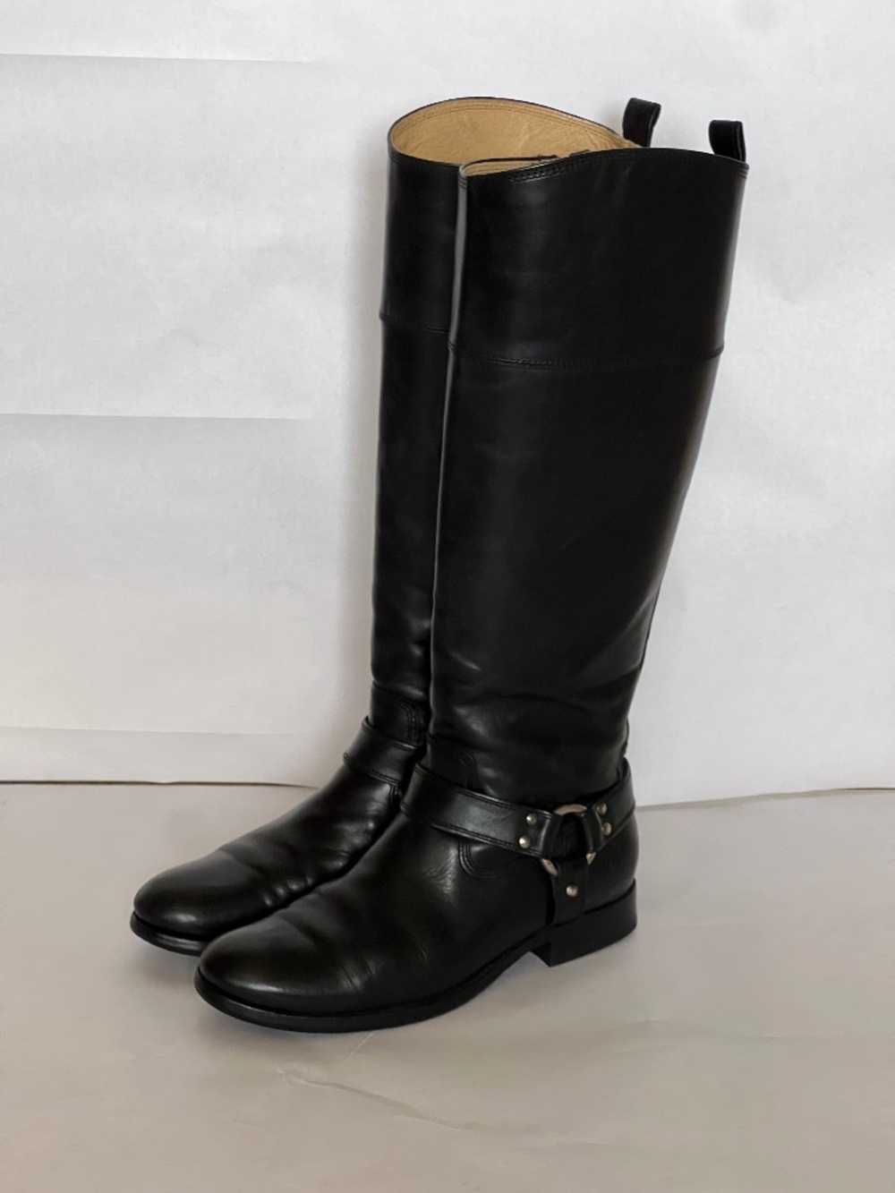 Frye Tall Black Harness Boots